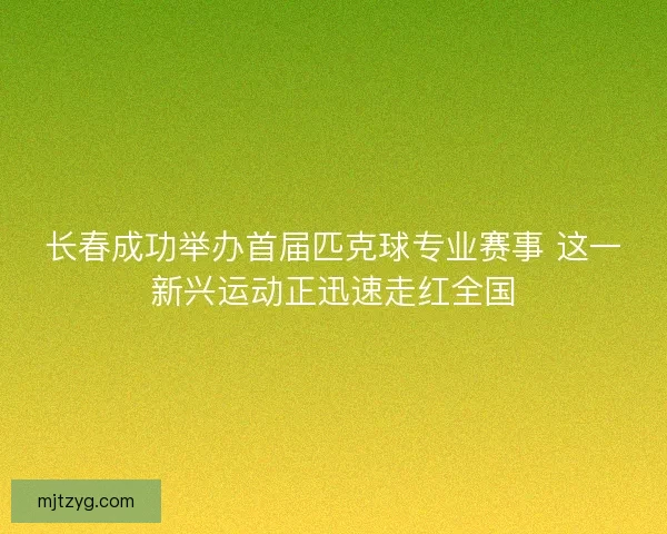 长春成功举办首届匹克球专业赛事 这一新兴运动正迅速走红全国 长春成功举办首届匹克球专业赛事 这一新兴运动正迅速走红全国